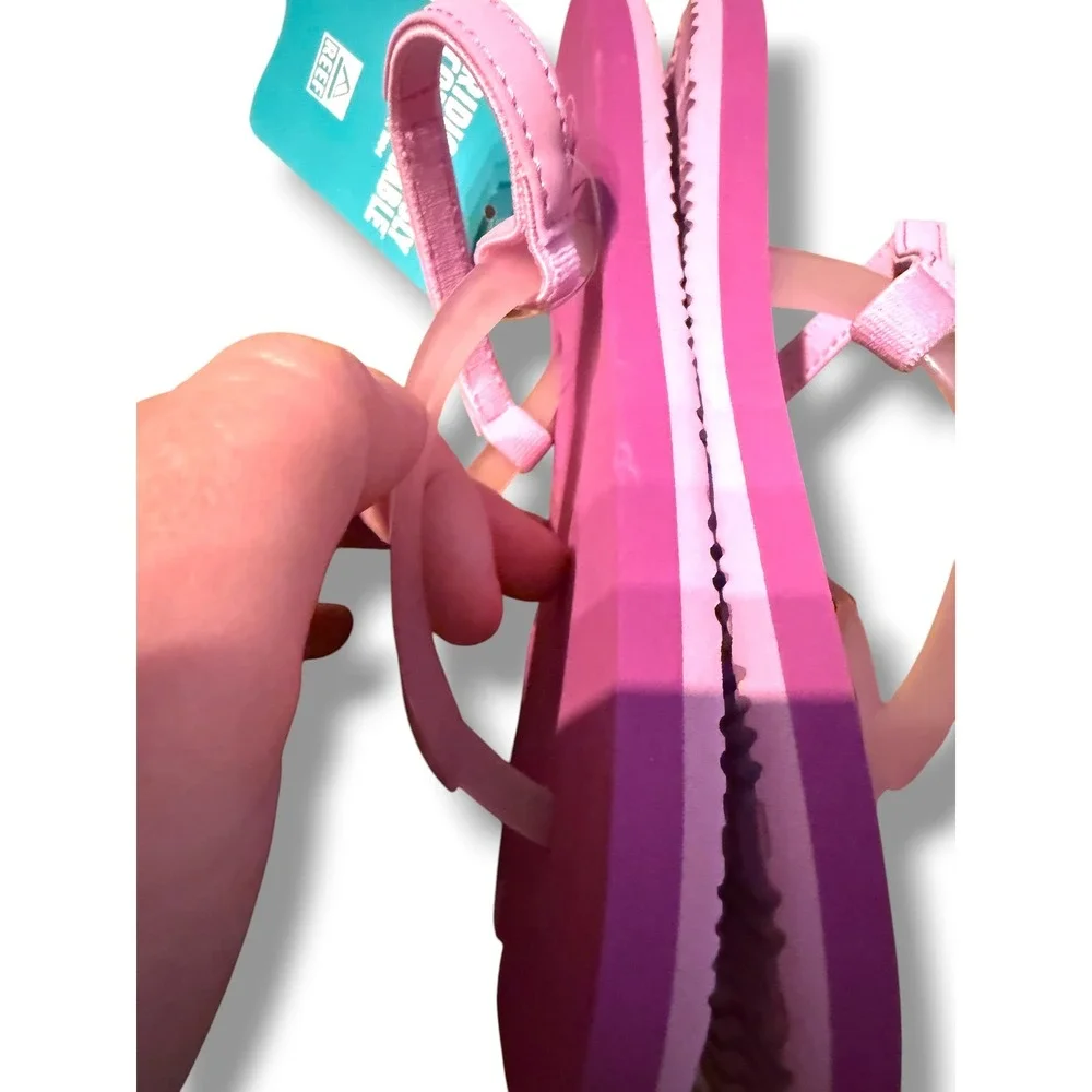 Reef Little Charming Sandals Kids Size 12 Purple Rainbow Flip Flops NEW‎